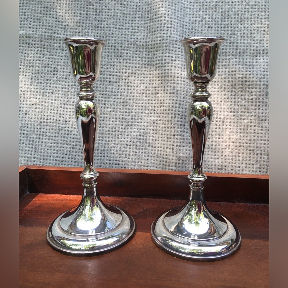 Beautiful Vintage Gorham Silverplate Candlestick Pair - Classic